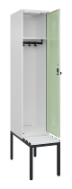 C+P Spind Evolo PLUS 0490507-12 mit Bank 1 Abt.400mm Drehriegel (HxBxT) 2120x400x815mm 7035/6011