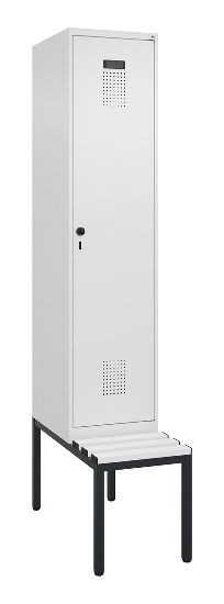 C+P Spind Evolo PLUS 0490507-12 mit Bank 1 Abt.400mm Drehriegel (HxBxT) 2120x400x815mm 7035/6011