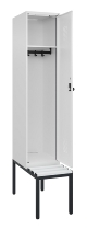 C+P Spind Evolo PLUS 0490507-12 mit Bank 1 Abt.400mm Drehriegel (HxBxT) 2120x400x815mm 7035/6011