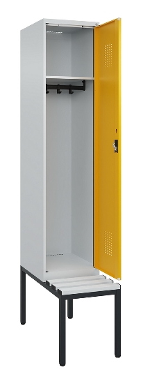 C+P Spind Evolo PLUS 0490507-12 mit Bank 1 Abt.400mm Drehriegel (HxBxT) 2120x400x815mm 7035/6011