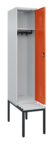 C+P Spind Evolo PLUS 0490507-12 mit Bank 1 Abt.400mm Drehriegel (HxBxT) 2120x400x815mm 7035/6011