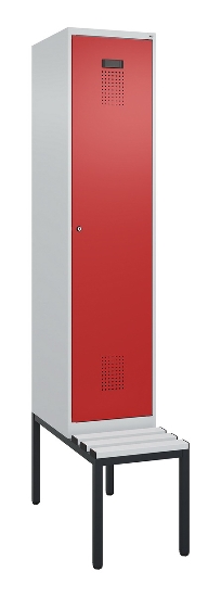 C+P Spind Evolo PLUS 0490507-12 mit Bank 1 Abt.400mm Drehriegel (HxBxT) 2120x400x815mm 7035/6011