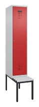 C+P Spind Evolo PLUS 0490507-12 mit Bank 1 Abt.400mm Drehriegel (HxBxT) 2120x400x815mm 7035/6011
