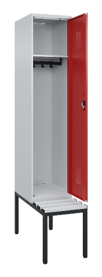 C+P Spind Evolo PLUS 0490507-12 mit Bank 1 Abt.400mm Drehriegel (HxBxT) 2120x400x815mm 7035/6011