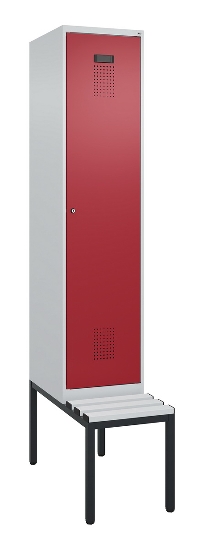 C+P Spind Evolo PLUS 0490507-12 mit Bank 1 Abt.400mm Drehriegel (HxBxT) 2120x400x815mm 7035/6011
