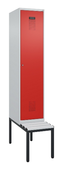 C+P Spind Evolo PLUS 0490507-12 mit Bank 1 Abt.400mm Drehriegel (HxBxT) 2120x400x815mm 7035/6011