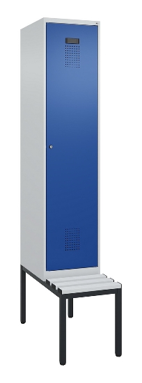 C+P Spind Evolo PLUS 0490507-12 mit Bank 1 Abt.400mm Drehriegel (HxBxT) 2120x400x815mm 7035/6011