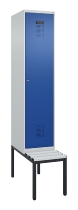 C+P Spind Evolo PLUS 0490507-12 mit Bank 1 Abt.400mm Drehriegel (HxBxT) 2120x400x815mm 7035/6011