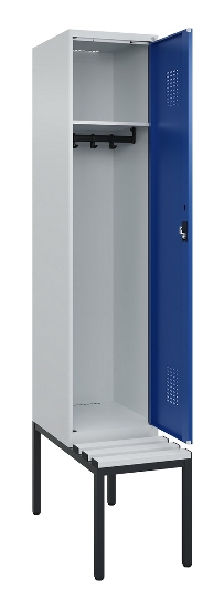 C+P Spind Evolo PLUS 0490507-12 mit Bank 1 Abt.400mm Drehriegel (HxBxT) 2120x400x815mm 7035/6011