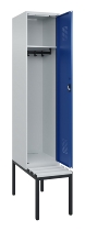 C+P Spind Evolo PLUS 0490507-12 mit Bank 1 Abt.400mm Drehriegel (HxBxT) 2120x400x815mm 7035/6011