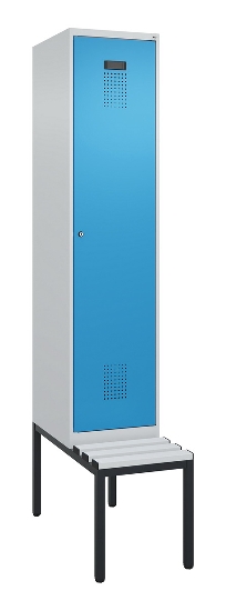 C+P Spind Evolo PLUS 0490507-12 mit Bank 1 Abt.400mm Drehriegel (HxBxT) 2120x400x815mm 7035/6011