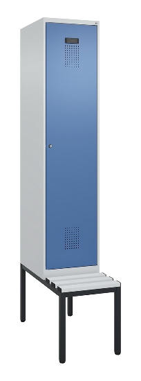 C+P Spind Evolo PLUS 0490507-12 mit Bank 1 Abt.400mm Drehriegel (HxBxT) 2120x400x815mm 7035/6011