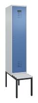 C+P Spind Evolo PLUS 0490507-12 mit Bank 1 Abt.400mm Drehriegel (HxBxT) 2120x400x815mm 7035/6011