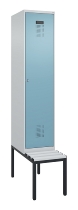 C+P Spind Evolo PLUS 0490507-12 mit Bank 1 Abt.400mm Drehriegel (HxBxT) 2120x400x815mm 7035/6011
