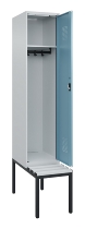 C+P Spind Evolo PLUS 0490507-12 mit Bank 1 Abt.400mm Drehriegel (HxBxT) 2120x400x815mm 7035/6011