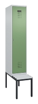 C+P Spind Evolo PLUS 0490507-12 mit Bank 1 Abt.400mm Drehriegel (HxBxT) 2120x400x815mm 7035/6011