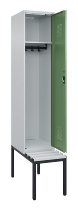 C+P Spind Evolo PLUS 0490507-12 mit Bank 1 Abt.400mm Drehriegel (HxBxT) 2120x400x815mm 7035/6011
