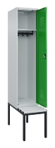 C+P Spind Evolo PLUS 0490507-12 mit Bank 1 Abt.400mm Drehriegel (HxBxT) 2120x400x815mm 7035/6011