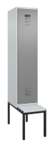 C+P Spind Evolo PLUS 0490507-12 mit Bank 1 Abt.400mm Drehriegel (HxBxT) 2120x400x815mm 7035/6011
