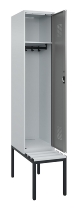 C+P Spind Evolo PLUS 0490507-12 mit Bank 1 Abt.400mm Drehriegel (HxBxT) 2120x400x815mm 7035/6011