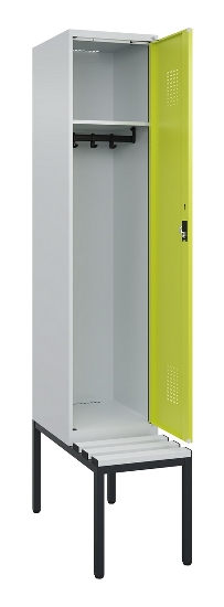 C+P Spind Evolo PLUS 0490507-12 mit Bank 1 Abt.400mm Drehriegel (HxBxT) 2120x400x815mm 7035/6011