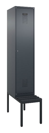 C+P Spind Evolo PLUS 0490507-12 mit Bank 1 Abt.400mm Drehriegel (HxBxT) 2120x400x815mm 7035/6011