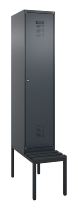 C+P Spind Evolo PLUS 0490507-12 mit Bank 1 Abt.400mm Drehriegel (HxBxT) 2120x400x815mm 7035/6011