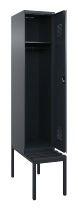 C+P Spind Evolo PLUS 0490507-12 mit Bank 1 Abt.400mm Drehriegel (HxBxT) 2120x400x815mm 7035/6011