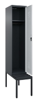 C+P Spind Evolo PLUS 0490507-12 mit Bank 1 Abt.400mm Drehriegel (HxBxT) 2120x400x815mm 7035/6011