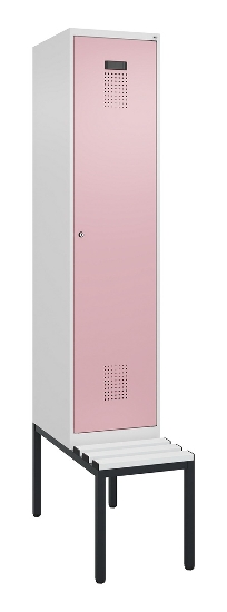 C+P Spind Evolo PLUS 0490507-12 mit Bank 1 Abt.400mm Drehriegel (HxBxT) 2120x400x815mm 7035/6011
