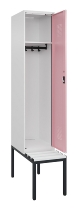 C+P Spind Evolo PLUS 0490507-12 mit Bank 1 Abt.400mm Drehriegel (HxBxT) 2120x400x815mm 7035/6011