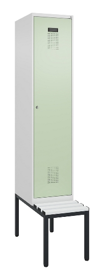 C+P Spind Evolo PLUS 0490507-12 mit Bank 1 Abt.400mm Drehriegel (HxBxT) 2120x400x815mm 7035/6011