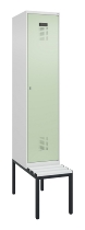 C+P Spind Evolo PLUS 0490507-12 mit Bank 1 Abt.400mm Drehriegel (HxBxT) 2120x400x815mm 7035/6011