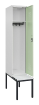C+P Spind Evolo PLUS 0490507-12 mit Bank 1 Abt.400mm Drehriegel (HxBxT) 2120x400x815mm 7035/6011