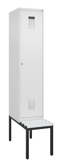 C+P Spind Evolo PLUS 0490507-12 mit Bank 1 Abt.400mm Drehriegel (HxBxT) 2120x400x815mm 7035/6011