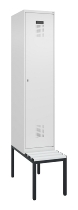 C+P Spind Evolo PLUS 0490507-12 mit Bank 1 Abt.400mm Drehriegel (HxBxT) 2120x400x815mm 7035/6011