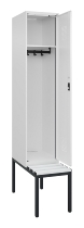 C+P Spind Evolo PLUS 0490507-12 mit Bank 1 Abt.400mm Drehriegel (HxBxT) 2120x400x815mm 7035/6011