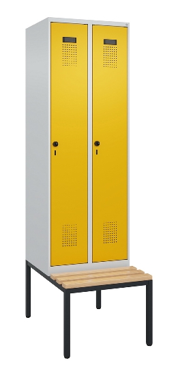 C+P Spind Evolo PLUS 0490507-32 mit Bank 3 Abt.400mm Drehriegel (HxBxT) 2120x1200x815mm 9016/3015