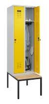 C+P Spind Evolo PLUS 0490507-32 mit Bank 3 Abt.400mm Drehriegel (HxBxT) 2120x1200x815mm 9016/3015