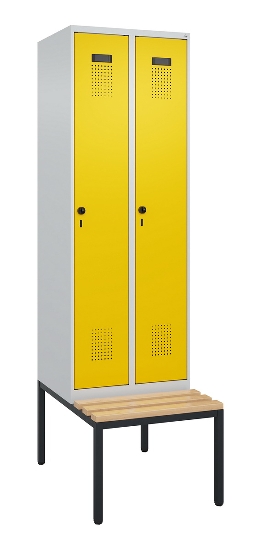 C+P Spind Evolo PLUS 0490507-32 mit Bank 3 Abt.400mm Drehriegel (HxBxT) 2120x1200x815mm 9016/3015