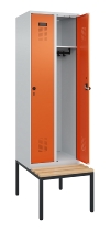 C+P Spind Evolo PLUS 0490507-32 mit Bank 3 Abt.400mm Drehriegel (HxBxT) 2120x1200x815mm 9016/3015