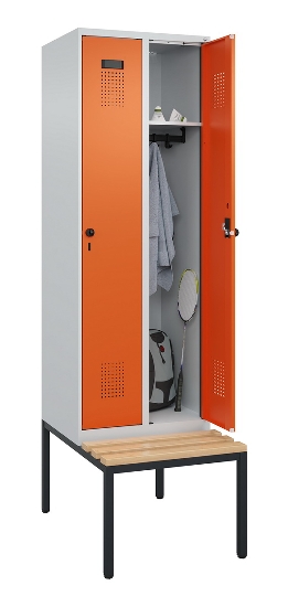 C+P Spind Evolo PLUS 0490507-32 mit Bank 3 Abt.400mm Drehriegel (HxBxT) 2120x1200x815mm 9016/3015