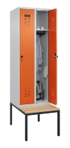 C+P Spind Evolo PLUS 0490507-32 mit Bank 3 Abt.400mm Drehriegel (HxBxT) 2120x1200x815mm 9016/3015
