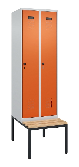 C+P Spind Evolo PLUS 0490507-32 mit Bank 3 Abt.400mm Drehriegel (HxBxT) 2120x1200x815mm 9016/3015