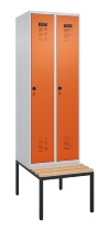 C+P Spind Evolo PLUS 0490507-32 mit Bank 3 Abt.400mm Drehriegel (HxBxT) 2120x1200x815mm 9016/3015