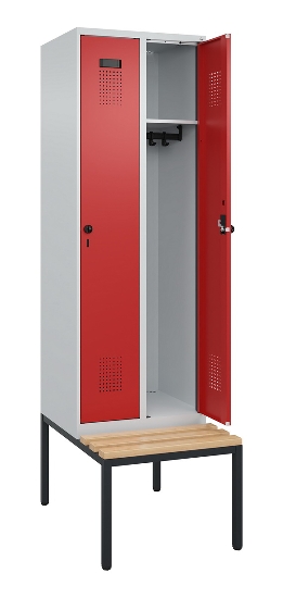 C+P Spind Evolo PLUS 0490507-32 mit Bank 3 Abt.400mm Drehriegel (HxBxT) 2120x1200x815mm 9016/3015