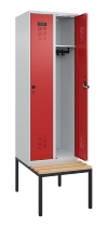 C+P Spind Evolo PLUS 0490507-32 mit Bank 3 Abt.400mm Drehriegel (HxBxT) 2120x1200x815mm 9016/3015