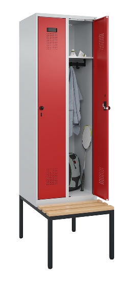 C+P Spind Evolo PLUS 0490507-32 mit Bank 3 Abt.400mm Drehriegel (HxBxT) 2120x1200x815mm 9016/3015