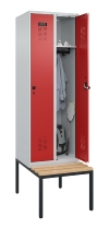 C+P Spind Evolo PLUS 0490507-32 mit Bank 3 Abt.400mm Drehriegel (HxBxT) 2120x1200x815mm 9016/3015