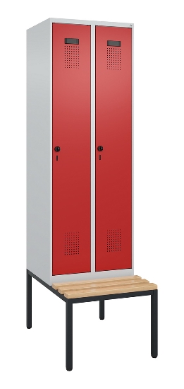 C+P Spind Evolo PLUS 0490507-32 mit Bank 3 Abt.400mm Drehriegel (HxBxT) 2120x1200x815mm 9016/3015